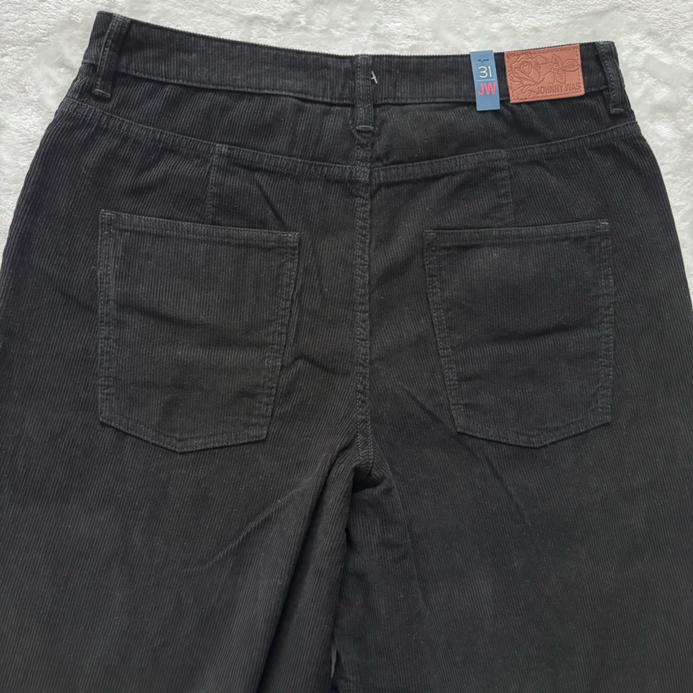 JOHNNY WAS Suki Wide Leg High Rise Black Corduroy Jeans--NWT--31 - Picture 9 of 16